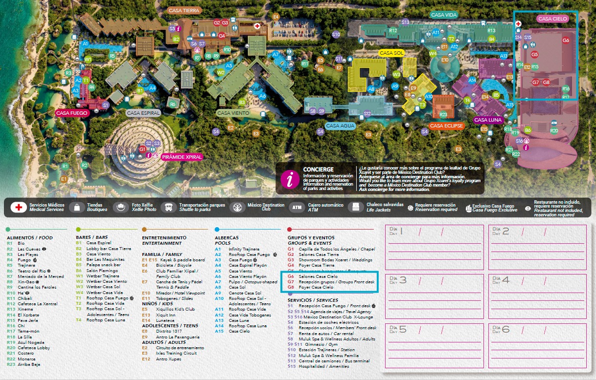 Mapa Hotel Xcaret